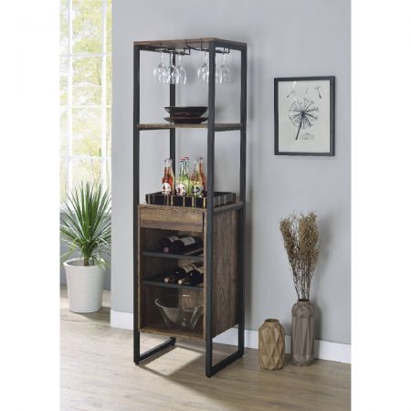 Iron Frame Open Style Wine Rack With Drawer - Iron Frame Open Style Wine Rack With Drawer